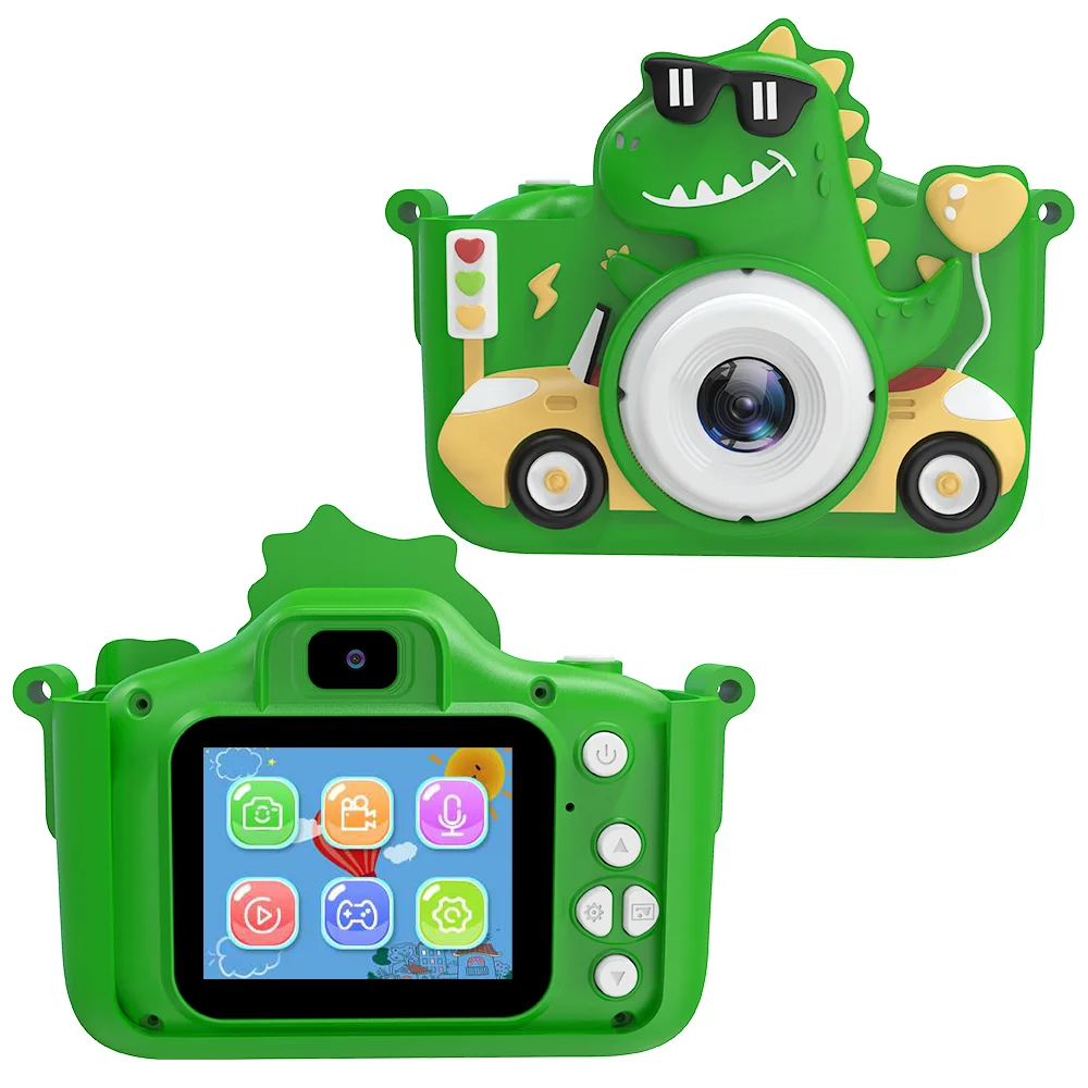 Cameraspeelgoed voor kinderen, eenhoorn- en dinosauruscameraspeelgoed 1080P high-definition camera, 6 opnamemodi, 32 GB geheugen, cadeau voor kinderen