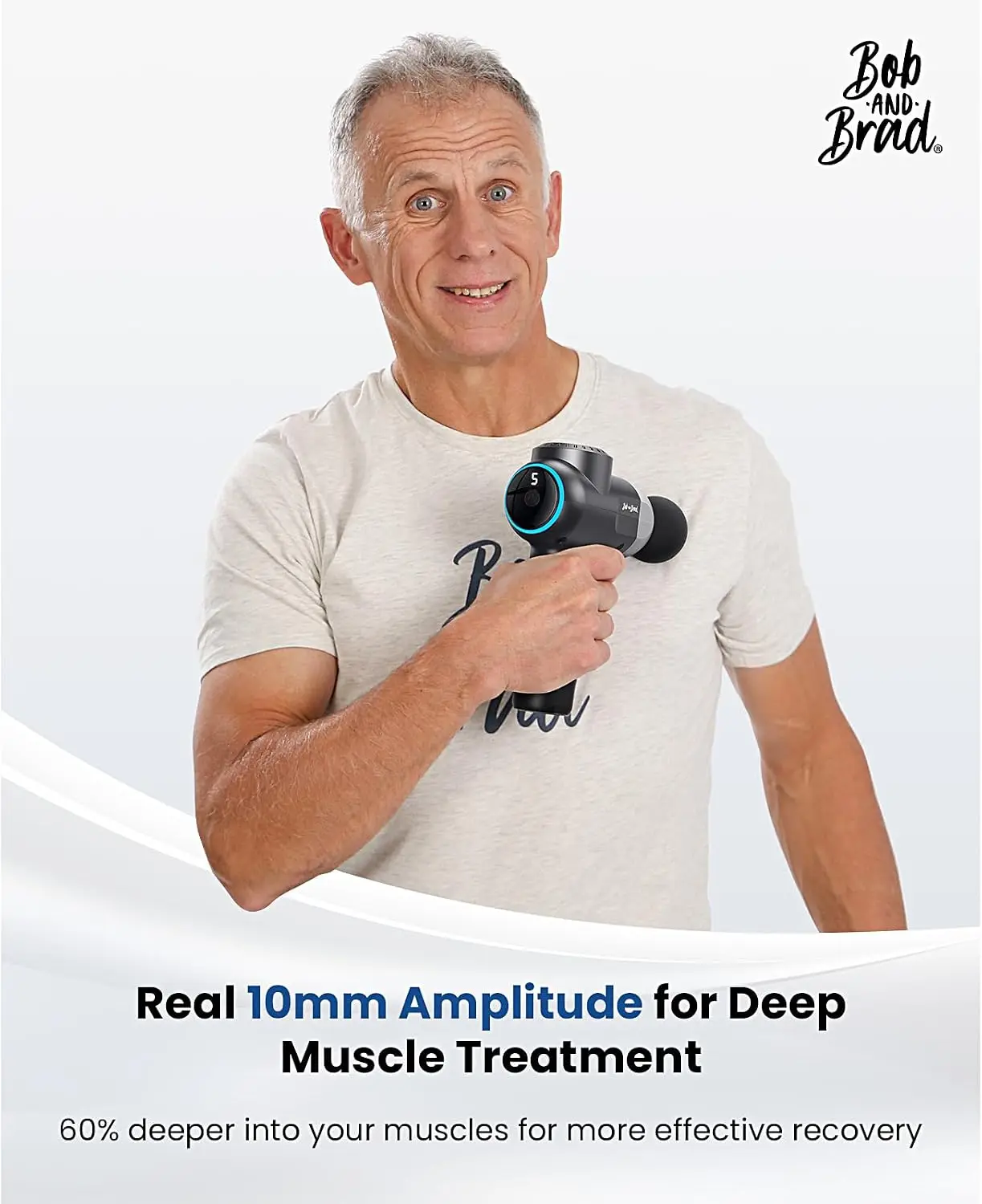 Deep Tissue Massage Gun with Heat, 44lbs Stall Force, 5 Speeds, FSA/HSA Eligible, Gift for Pain Relief view 4