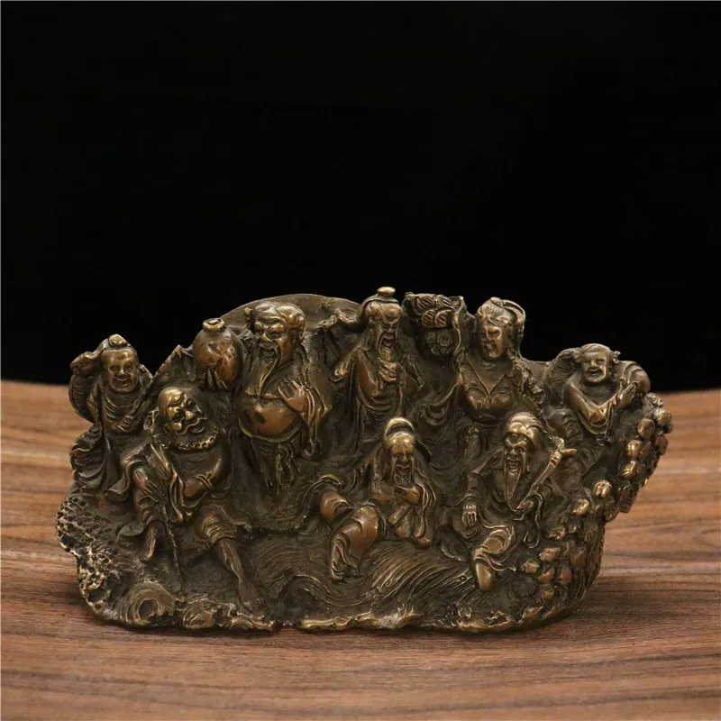 

Pure Copper Eight Immortals across the Sea Buddha Statue Living Room Home Decorations Eight Immortals Buddha Statue Desktop Deco