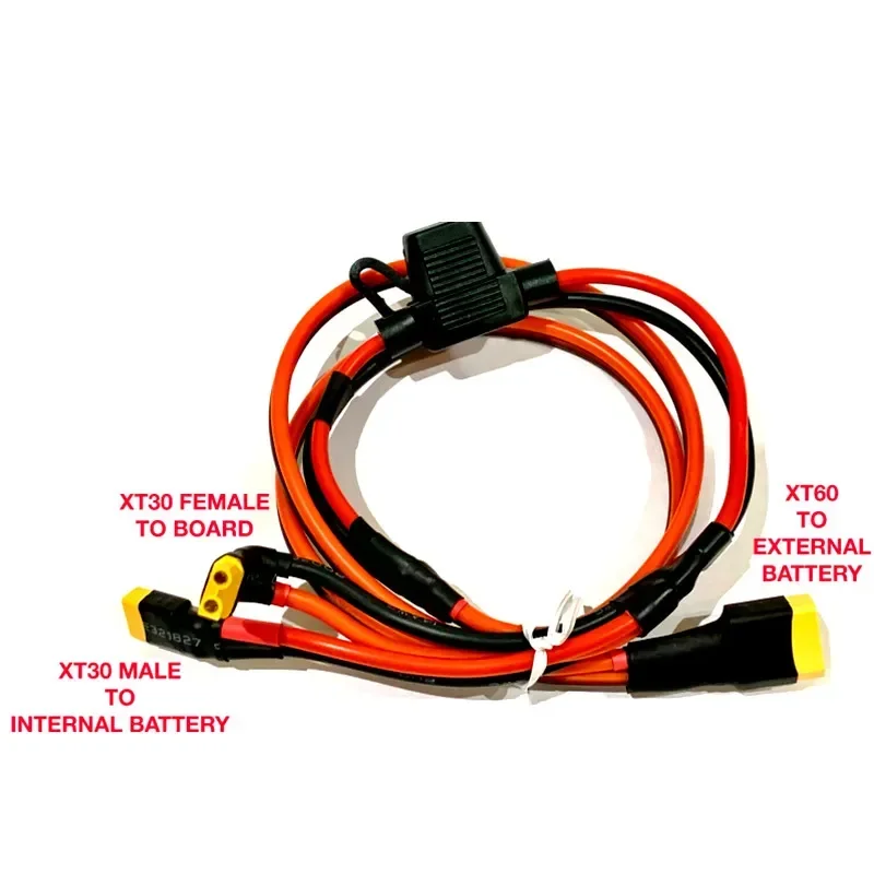 Kit de cabo de bateria, expansão extra Fadesess para Xiaomi M365 e Pro, 25A fusível, 36V, 48V, XT30, XT60