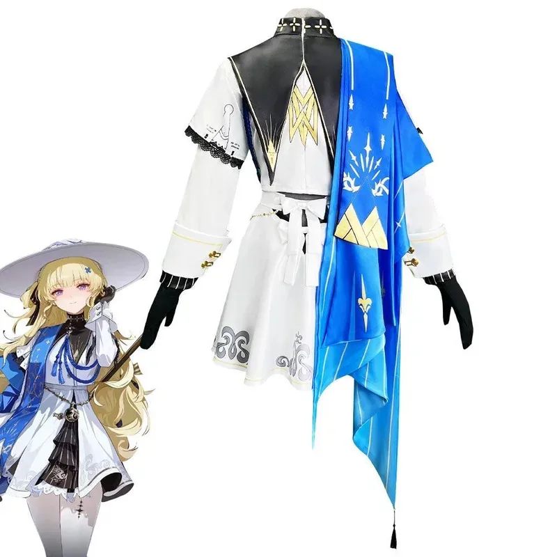 Disfraz de Phoebe 2025 con diseño de ondas wuthering, peluca sintética y zapatos de juego de rol para eventos de cosplay yj4k