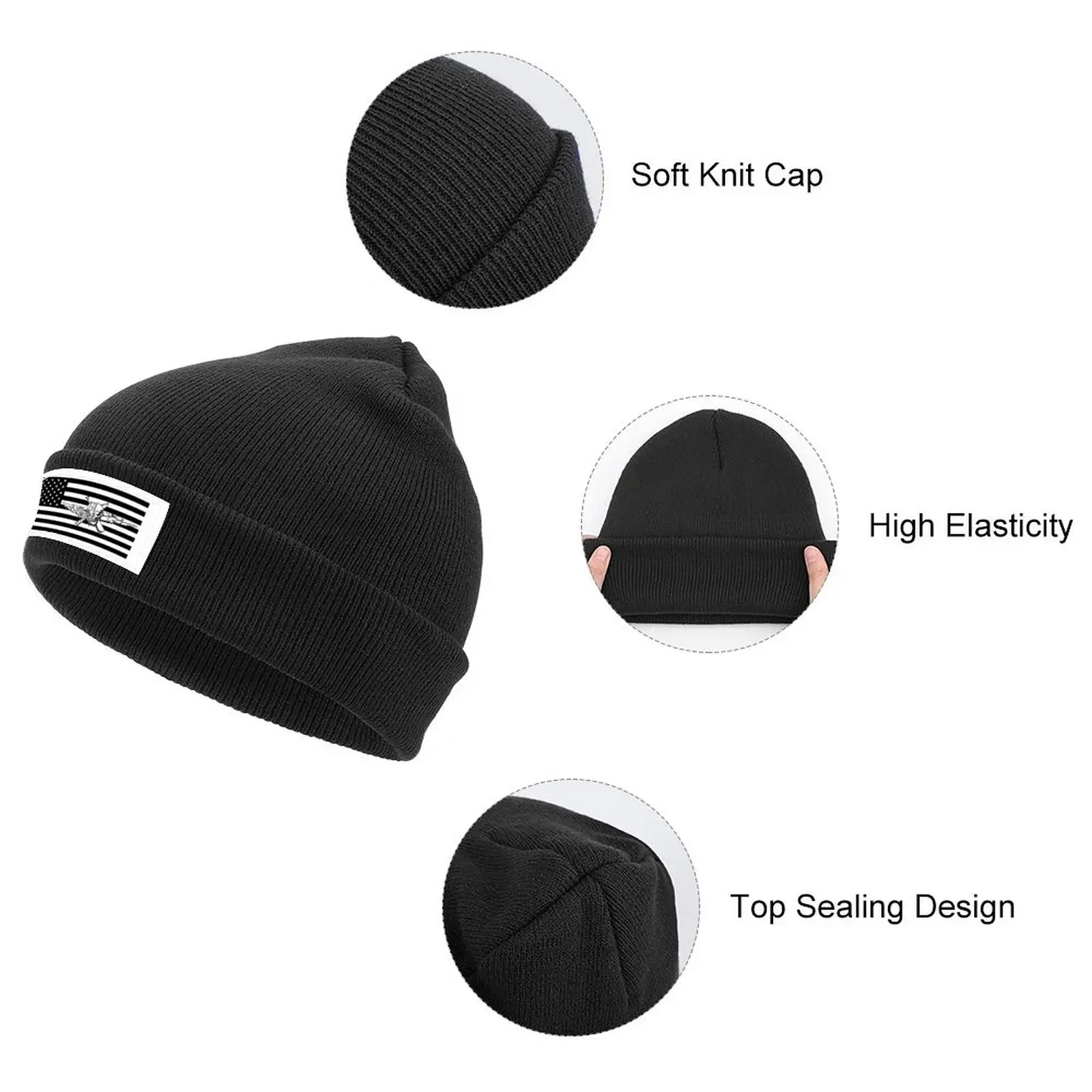 Recon Jack Flag Schwarz-Weiß-Strickmütze, Visier, Snap-Back-Mütze, Kindermütze, Sonnenkappe, Damen-Kappen, Herren