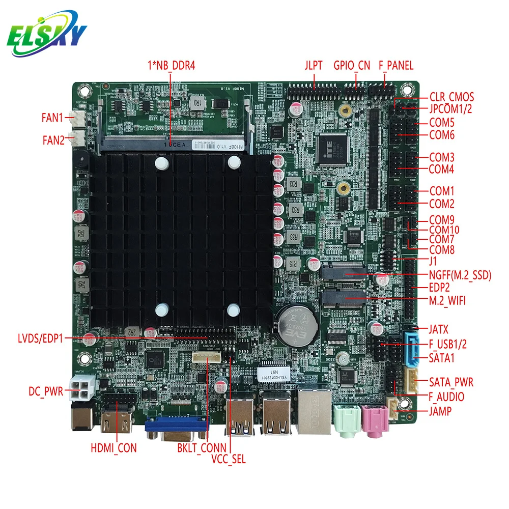 Новая материнская плата ELSKY Combo для компьютеров M100F с процессором Alder Lake N100 N97 N95 N305 DDR4 до 16 ГБ 2/6/10*COM VGA/DP HD_MI L