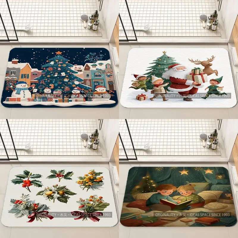 

Pink Santa Pattern Mat Living Room Decoration Home Sofa Non-Slip Carpet Study Bedroom Tatami Children'S Soft Floor Mat