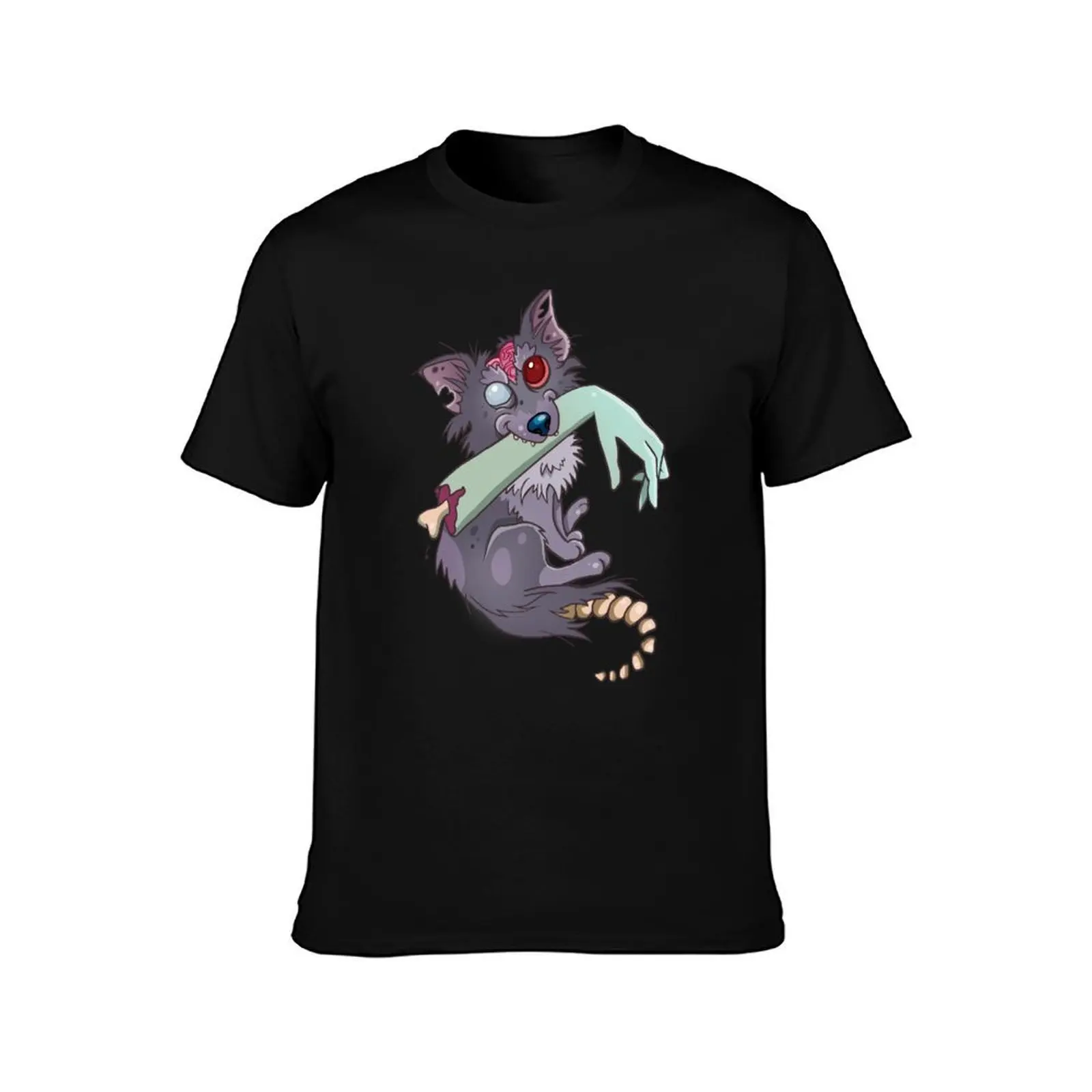 Rufus zombie dog T-Shirt, Summer Casual Cotton Tee, Oversized Streetwear Tops, Vintage Graphic Print, Loose Fit Short Sleeve