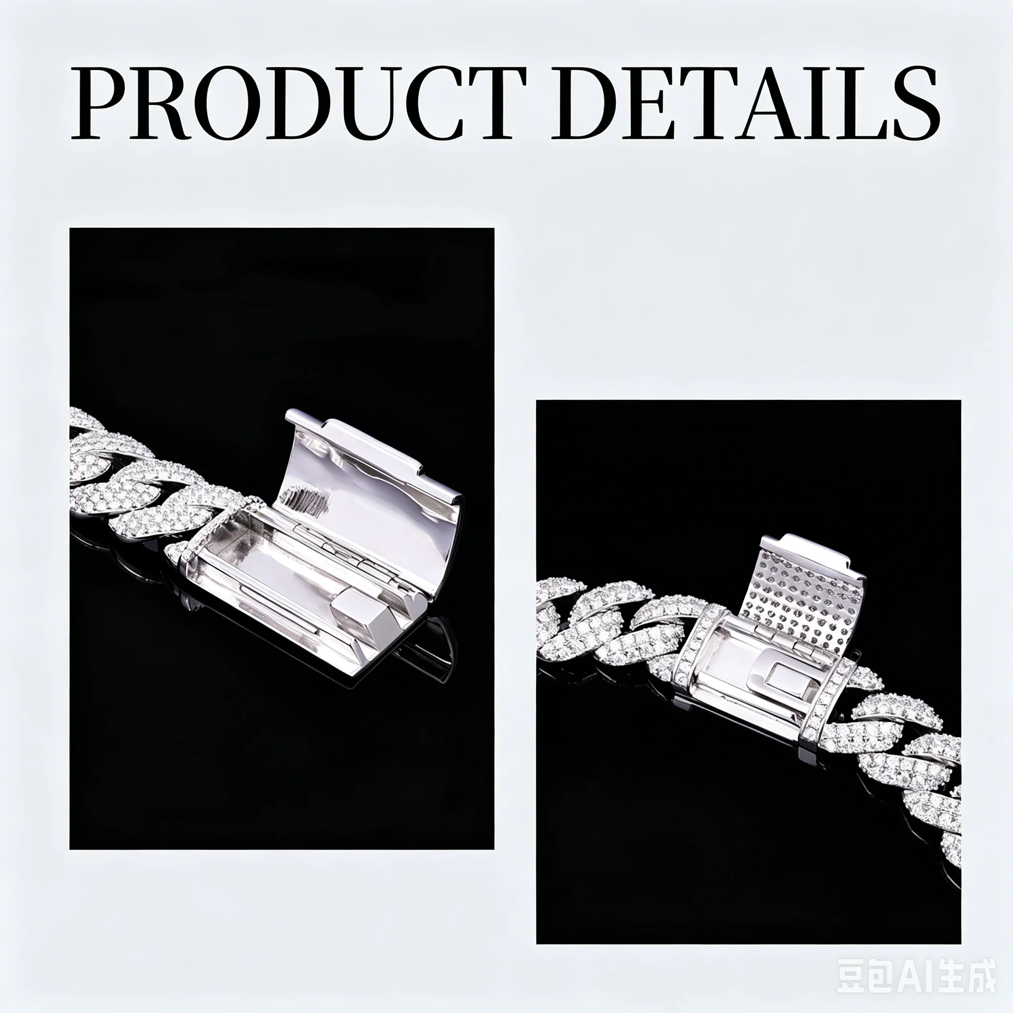 Hop Hip S925 Silver Hip Hop Full Diamond Cuban Chain Sizes 8-24mm Trendy Moissanite Inlaid Necklace.