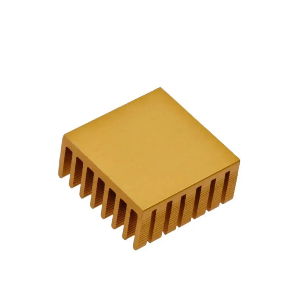 1 Stuks Koellichaam Radiator Koeler Radiator Aluminium 28X28X13Mm Goud Slot Koellichaam