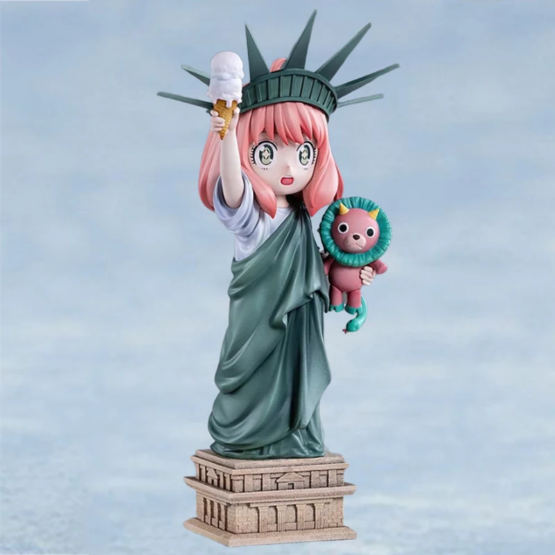 20cm Spy×family Statue of Liberty Anya Action Figure Creative Ornaments Manga Anya Forger Figure Goddess of Liberty Toy PVC Doll