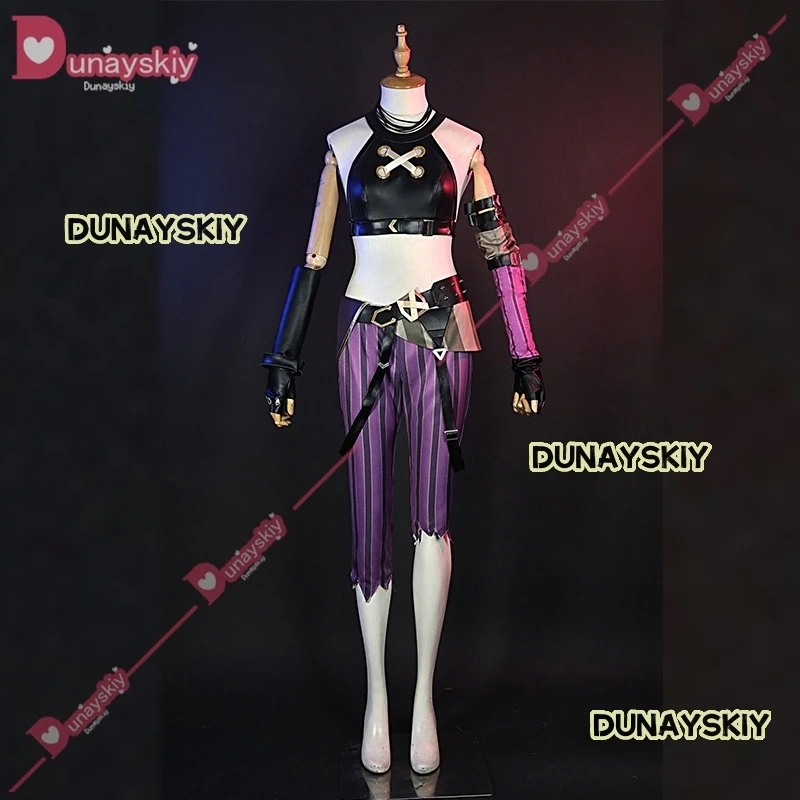 Jinx Cosplay LOL Costume Anime LOL Arcane Jinx Cosplay Uniform Outfits 130cm Wig Halloween Carnival Suit High Quality Costume