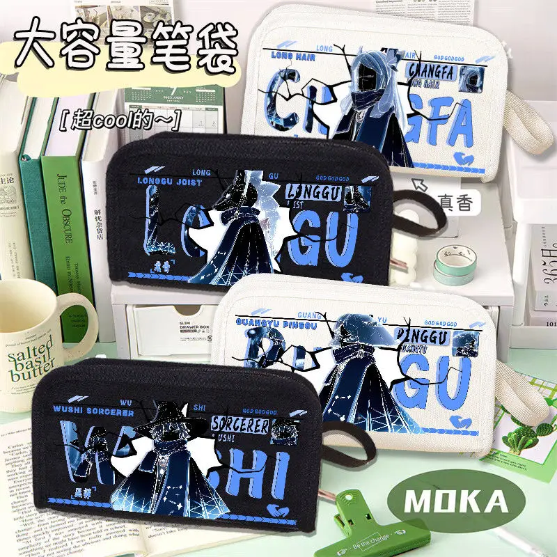 أنيمي السماء الأطفال من معالج الضوء لطيف طباعة نمط خفيفة الوزن المحمولة سعة كبيرة قماش القلم حالة قلم رصاص صندوق أدوات مكتب