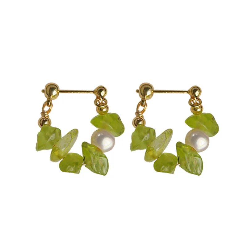 2025 Fresh handmade freshwater pearl natural stone new silver needle earrings women's personality earrings jewelry gifts