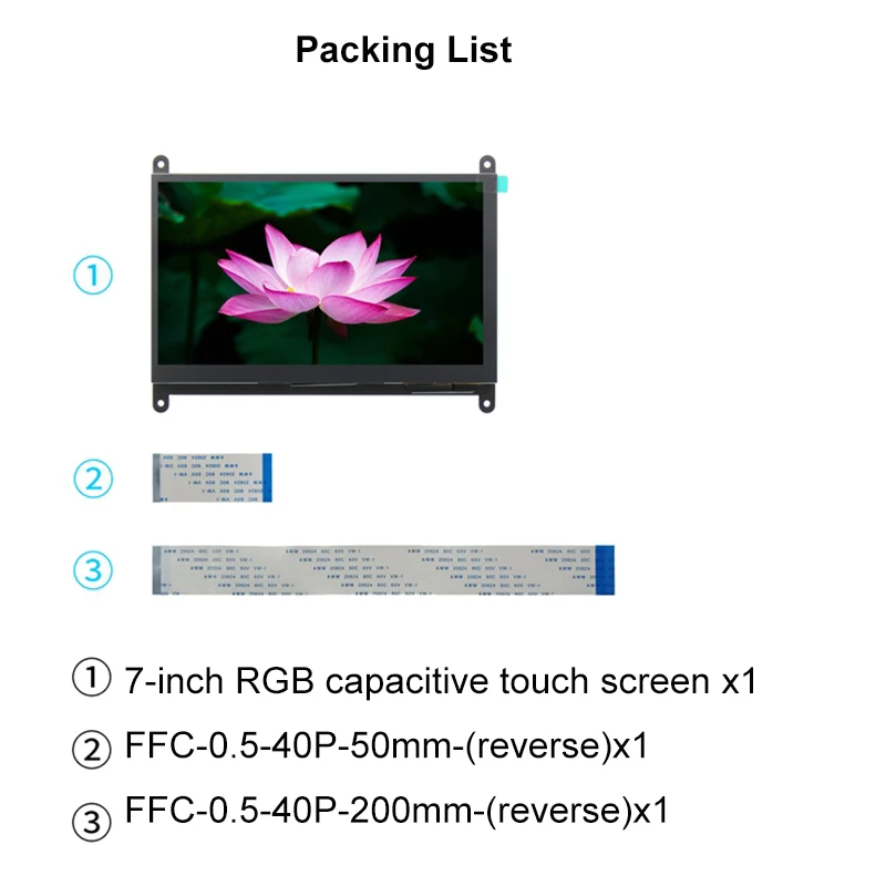 Nieuw 7Inch Rgb Display 1024X600 Pixel 7 "Lcd-Scherm Ips Capaciteit Touchscreen Module Voor Atomaire/Wildfire/Stm32/Esp32