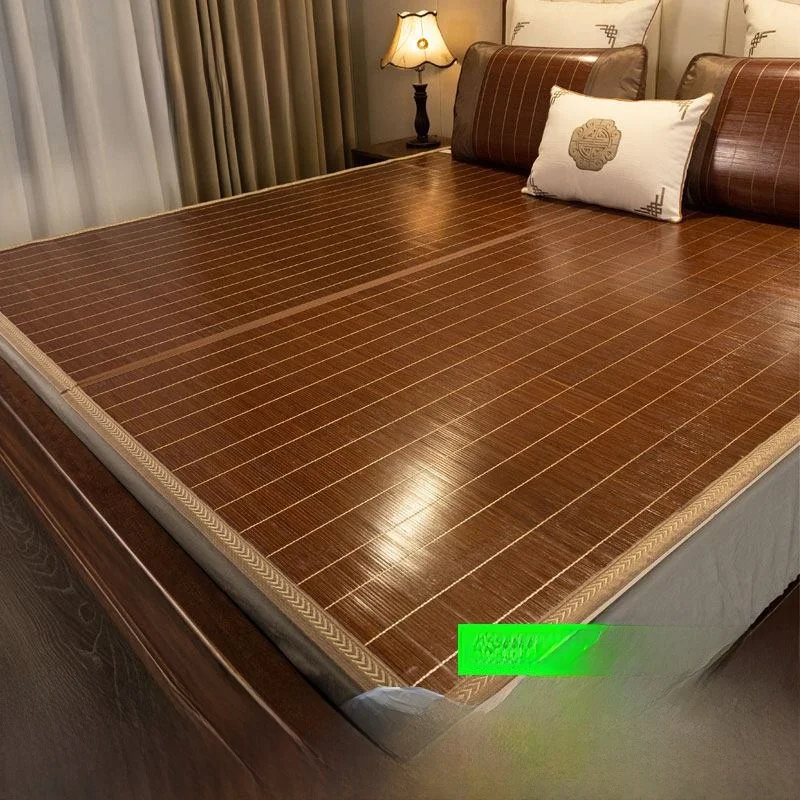 

Foldable Double-Sided Bamboo Cooling Mat Ice Silk 15M Single Student Dormitory Home Use Summer Comfortable Mat Bedding