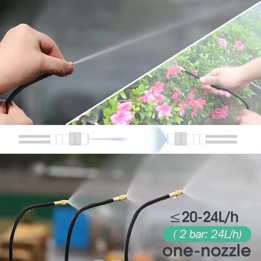 3-drożna dysza zamgławiająca 20/30/50 cm 360 ° Wygięcie Atomizer Opryskiwacz Blokada antypoślizgowa Szybkozłącze 3/8 \