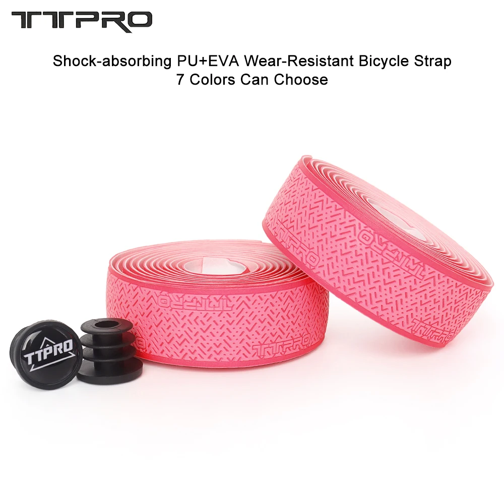 TTPRO Pink Handlebar Tape for Road Bike PU EVA 2100mm Shock-proof Soft Bike W Bar Unti-slip Handbar Wraps Cycling Shock Straps