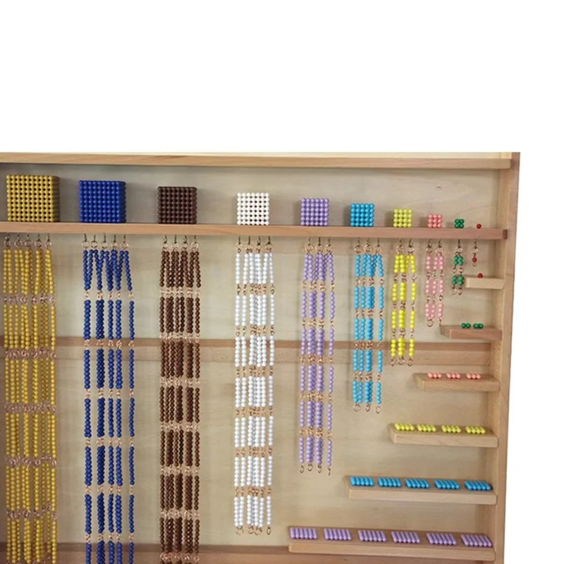 Set di materiali per perline Montessori Catene/quadrati/cubi di perline colorate Attrezzatura educativa per la matematica Giocattoli per l'apprendimento della matematica per bambini