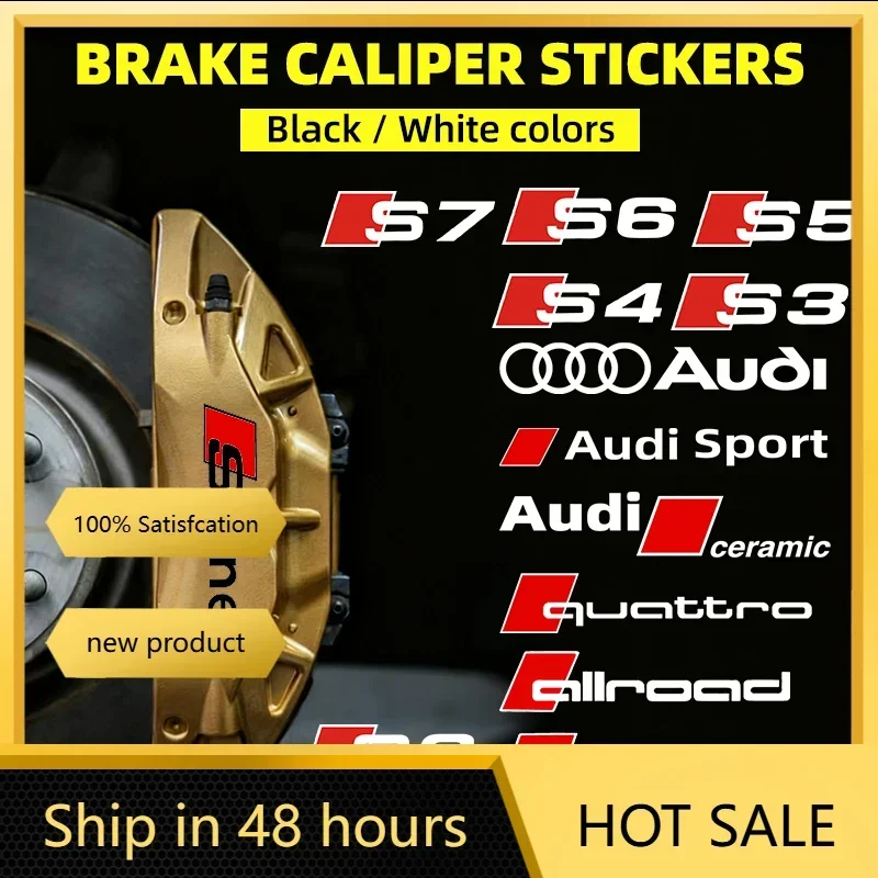 

6PCS Heat Resistance Waterproof Vinyl Film Car Sticker Decal for Audi Caliper Case Decoration S R8 S3 S4 S5 S6 S7 S8 RS allroad