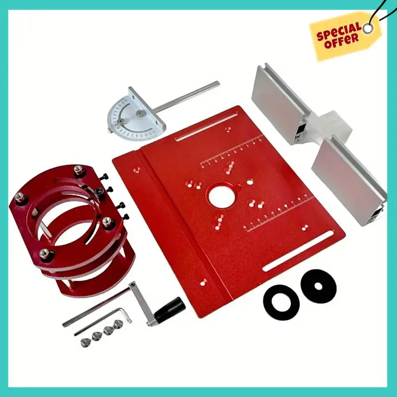 

-ABHW Aluminum Router Table Inset Plate Kit Table Inset Plate Kit Carpenter Auxiliary Tools