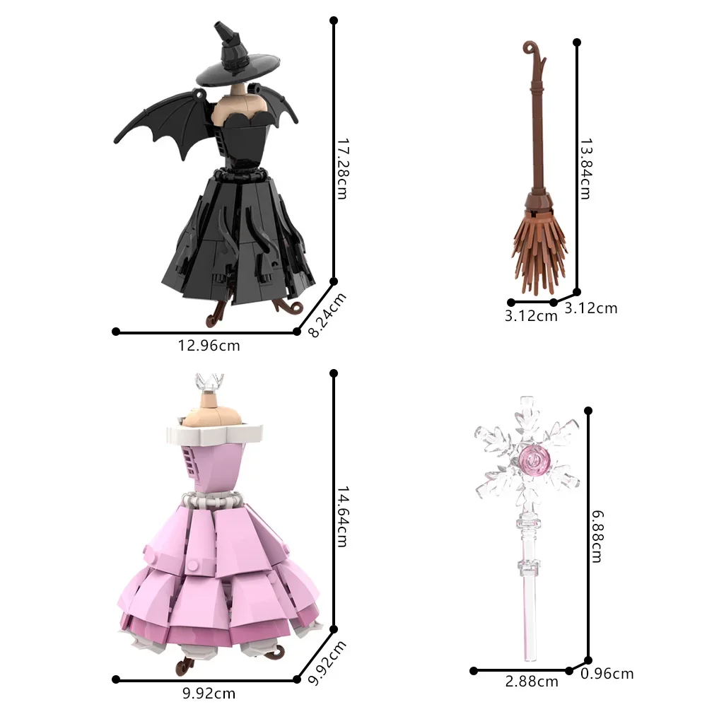 Gobricks MOC Film Wicked Klassisches Modell Kleid Kit Ziegel Modell Kreative Wicked Glinda Elphaba Bausteine Spielzeug Geschenk