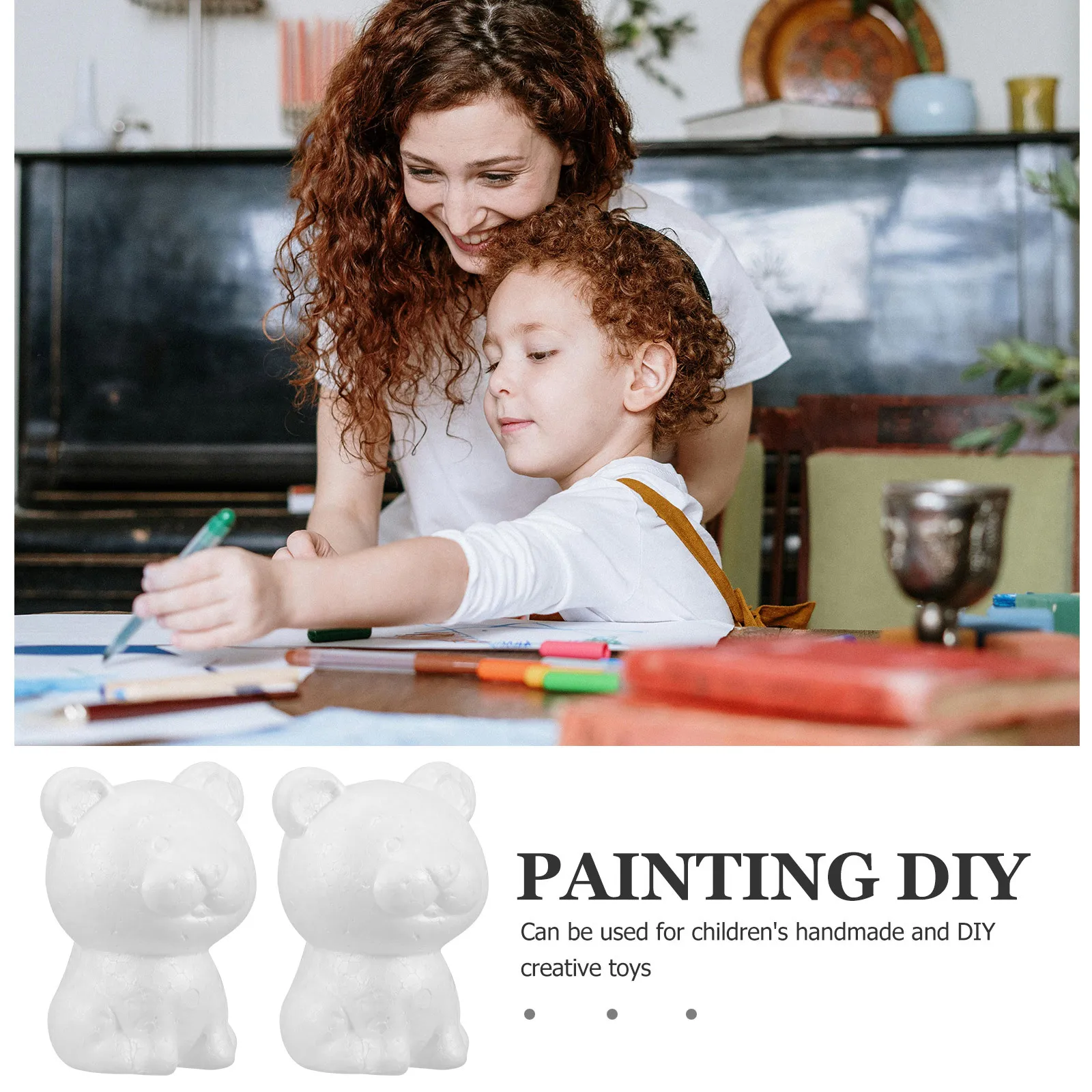 5Pcs DIY Tiger Shaped Foam Crafts Foam Tiger for Kids Painting Drawing Party Ornament Supplies Kids Toy Party Foams Crafts