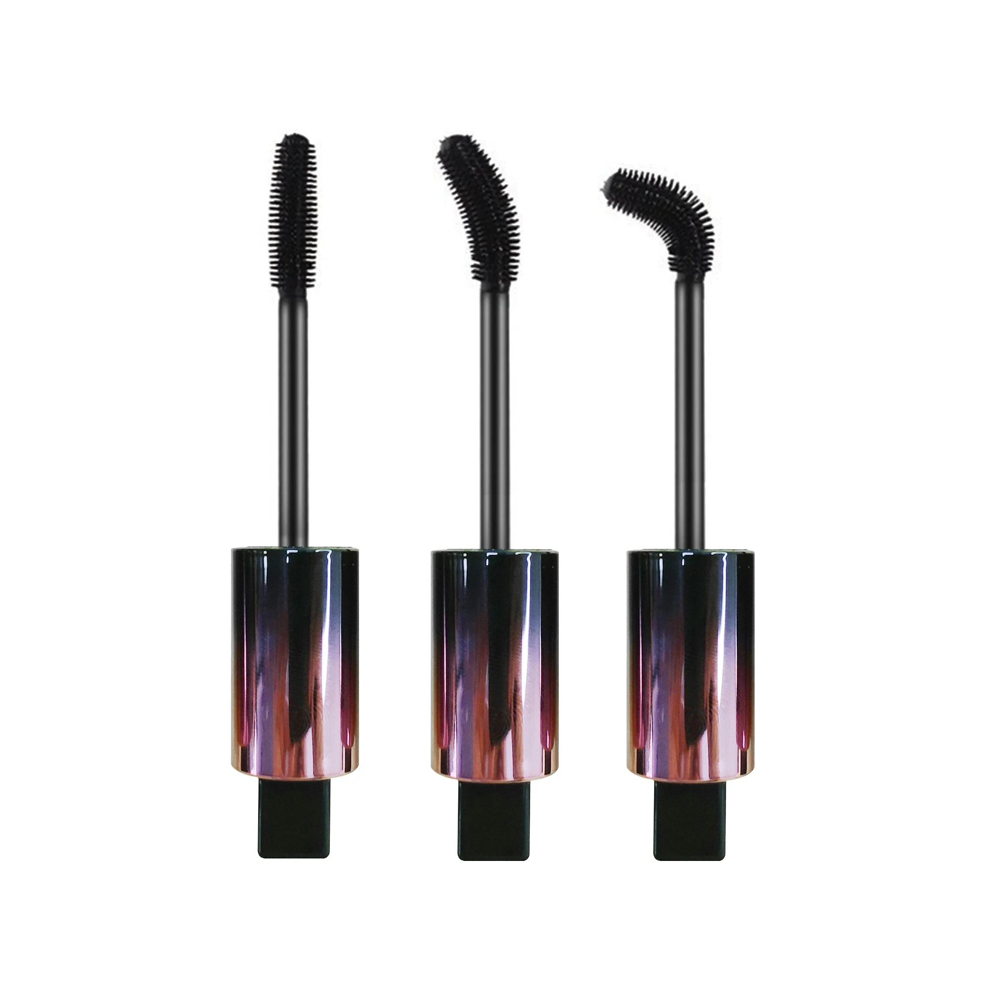 Logo gratuito Personalizza Logo Mascara impermeabile vegano all'ingrosso Antigas Curl fine Deformato Bacchetta per mascara in plastica con etichetta privata personalizzata