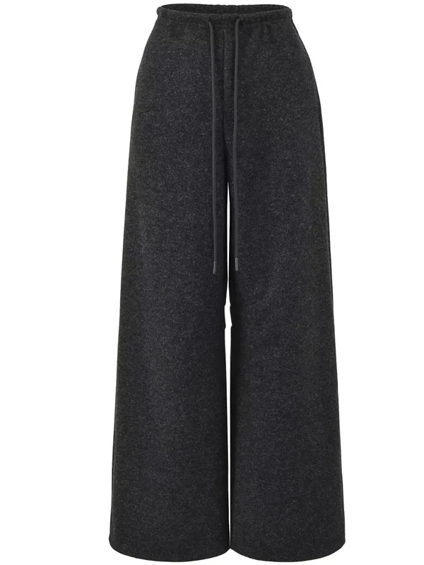 خريف شتاء جديد Sle حصيرة Dstring الصوف بنطال ذو قصة أرجل واسعة المرأة فضفاضة التخسيس سراويل تقليدية سكين السراويل #5