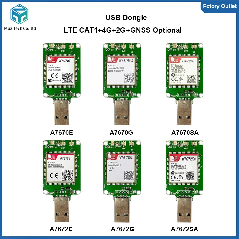 SIMcom A7670 A7672 USB Dongle 4G 2G LTE CAT1 Module with GNSS Optional A7670E A7670SA A7670G A7672E A7672SA A7672G Breakout Kit
