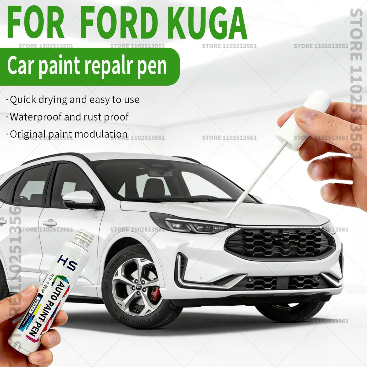 For FORD KUGA Car Paint Repair Pen Restores Original Factory Paint Finish Silver Sedona Orange Desert lsland Blue Frozen White