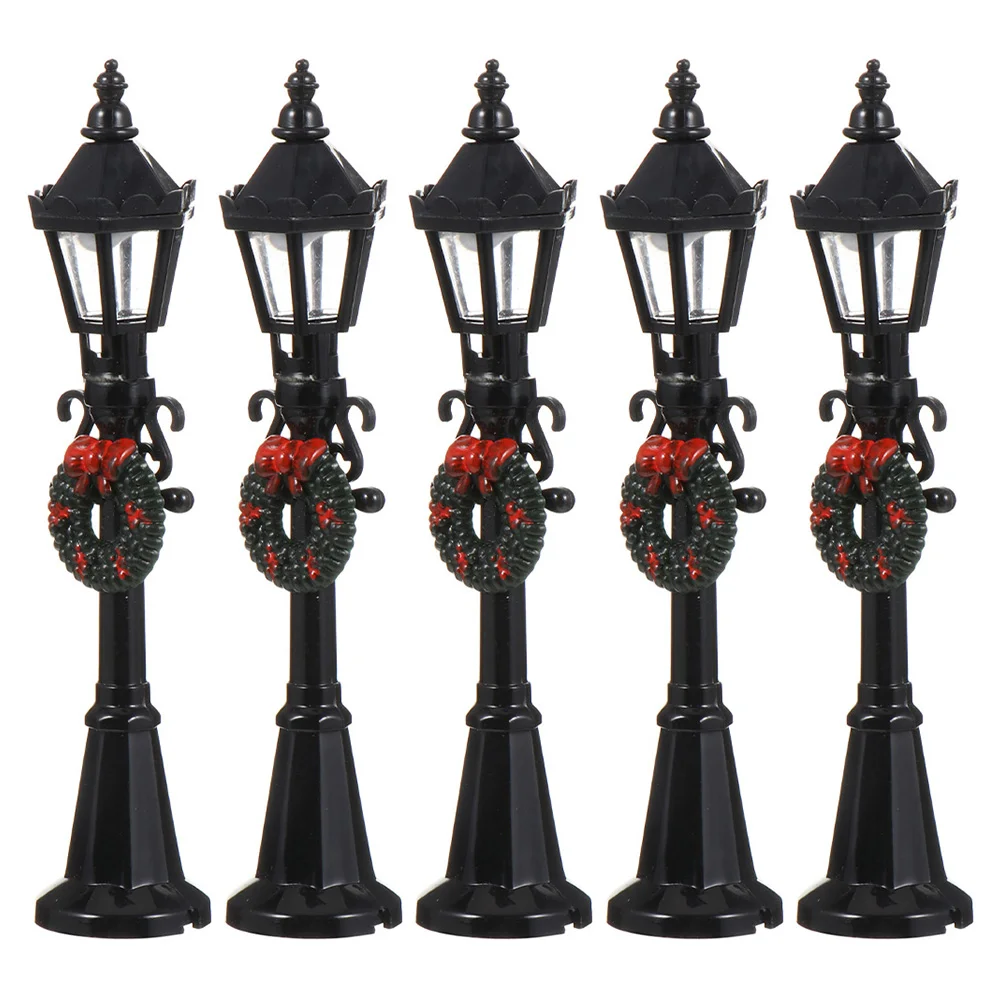 

5 Pcs Street Light Model Stroller Toys Dollhouse Accessories Fairy Garden Suite Plastic Decor Baby Side Lights Mini Lamp