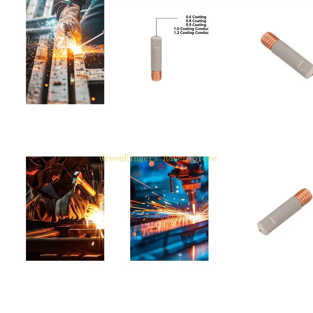 F68D Coated Conductive Welding Nozzle M6x25mm Copper Contact Tip For 15AK MIG Welding Torch Guns Replacement Accessories