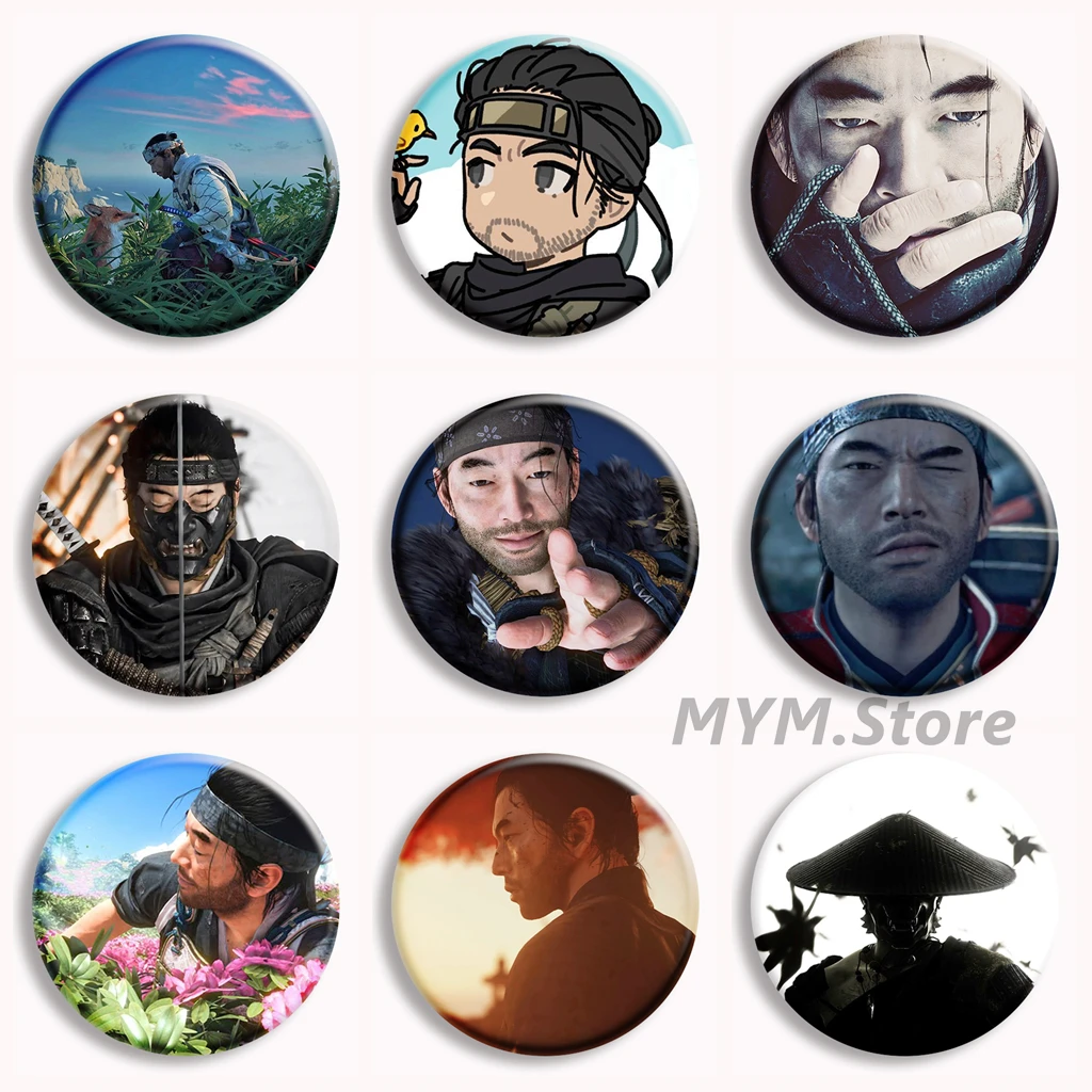 Pin de Botón Suave de Jin Sakai de Ghost of Tsushima, Broche Creativo de Personaje de Videojuego, Insignia de Anime, Decoración para Bolsos, Regalos Coleccionables para Gamers