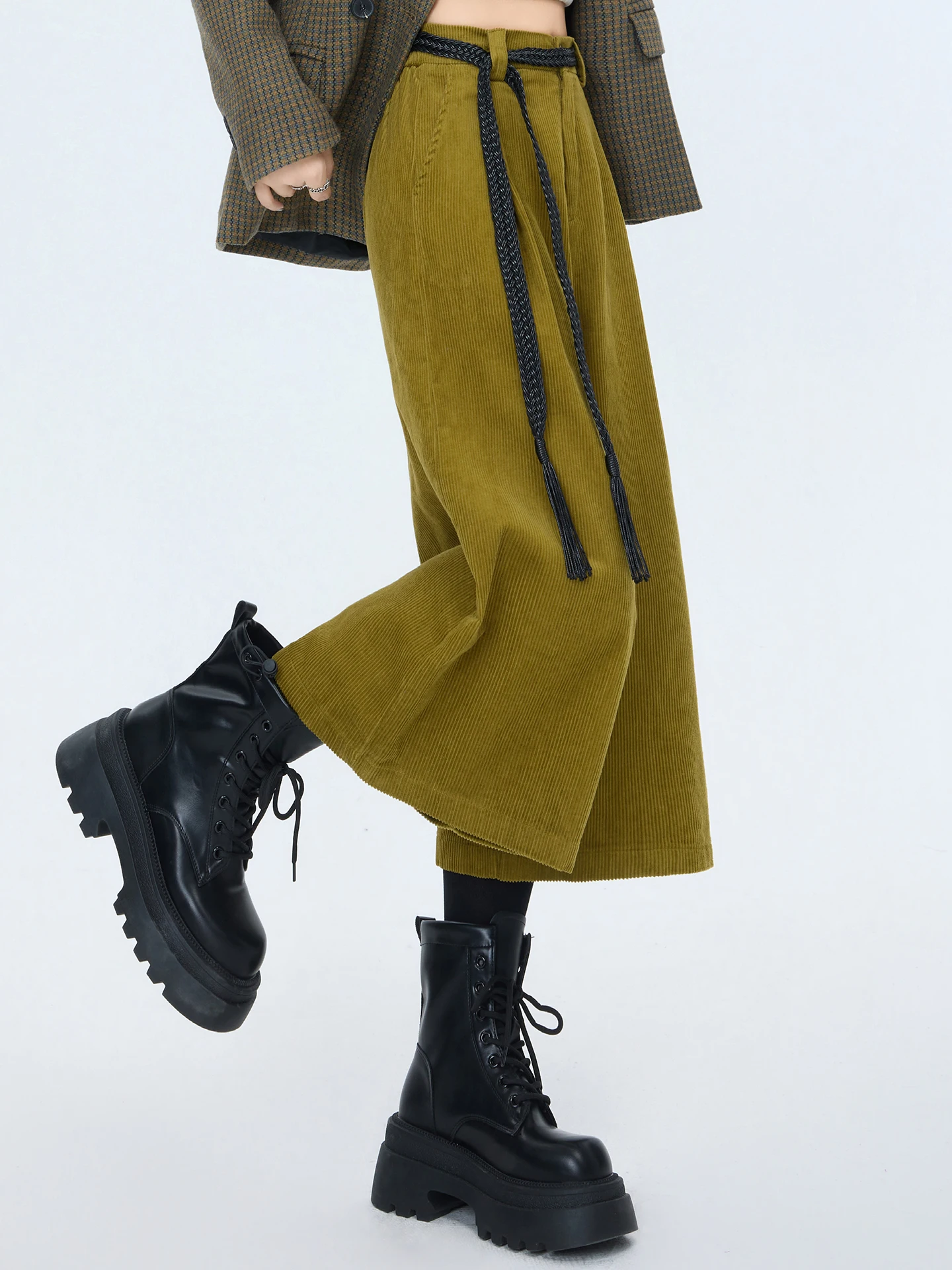 Corduroy Bootbroek Dames Losse wijde pijpen Rechte snit Herfst Winter Nieuw Sle Faionable Koreaanse versie Commute Sle