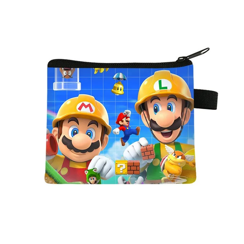 Super Mario Cartoon Wallet para crianças, carry bolsa de armazenamento, sacos chave, requintado, masculino, feminino, estudante, feriado, festa, presentes