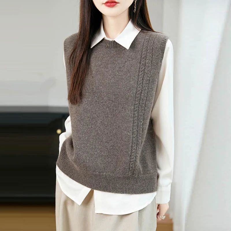 

Sweater Vest woman winter wool sleeveless Knit Pullover Autumn Warm Casual Loose Fashion Knitwear elegant Knitted Comfortable