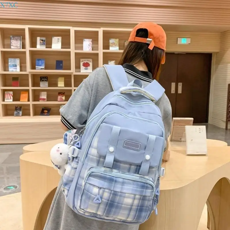 X7XC Tas Sekolah Siswa Ransel Cantik Tas Ransel Kasual Kapasitas Besar Remaja