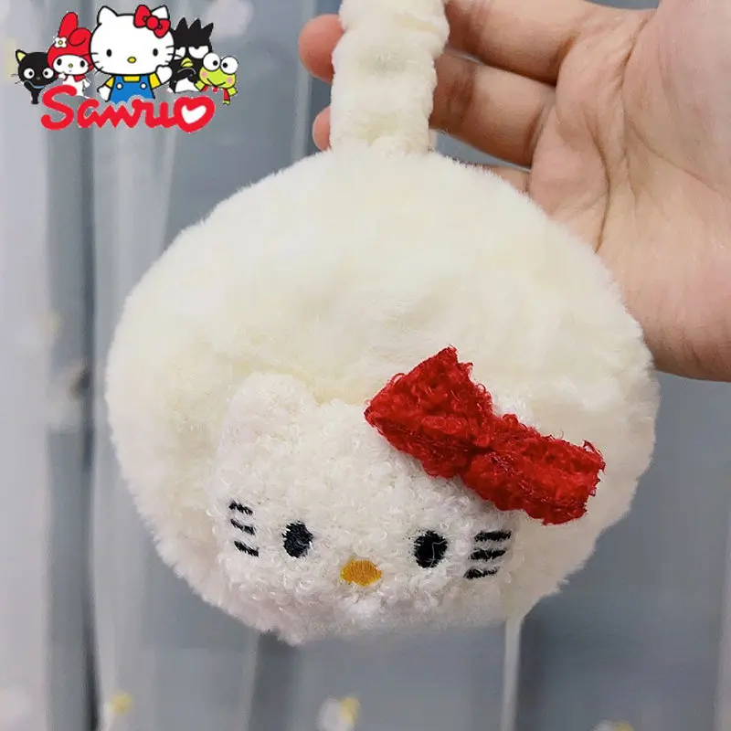 Sanrio Kuromi-orejeras de abrigo para invierno plegable portátil para hombres y mujeres, orejeras cálidas de felpa, Hello Kitty Melody, orejeras de dibujos animados