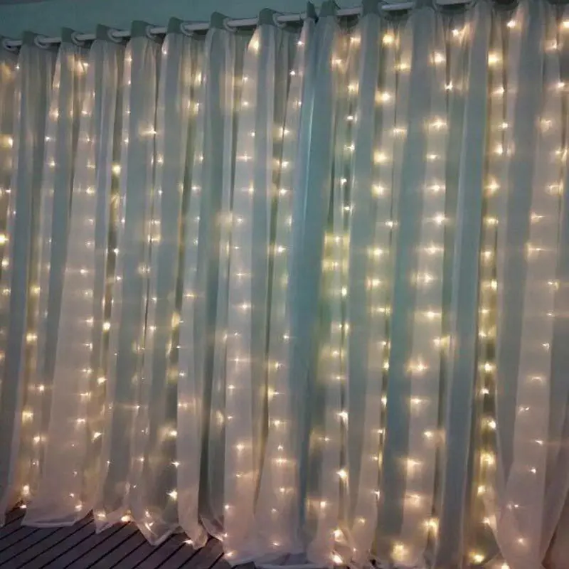 Christmas Decorations 2024 LED Curtain Light New Year 2025 Festoon Fairy Lights USB with Remote 8 Modes Wedding Bedroom Garland