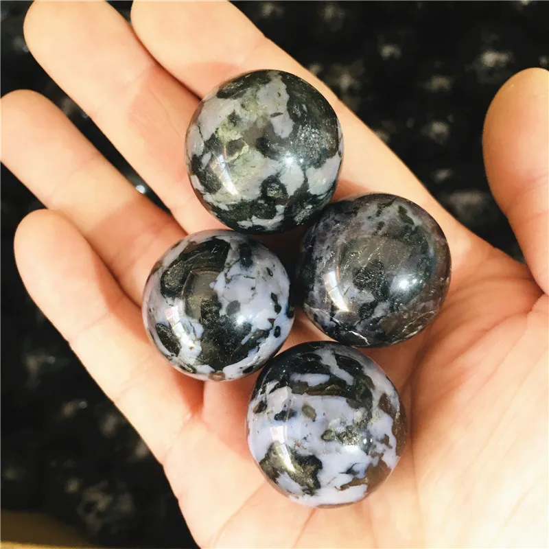 3cm Natural Sphere Ball Crystal Indigo Gabbro Stone Quartz Craft Reiki Gemstones Stone Minerals Healing Home Decoration