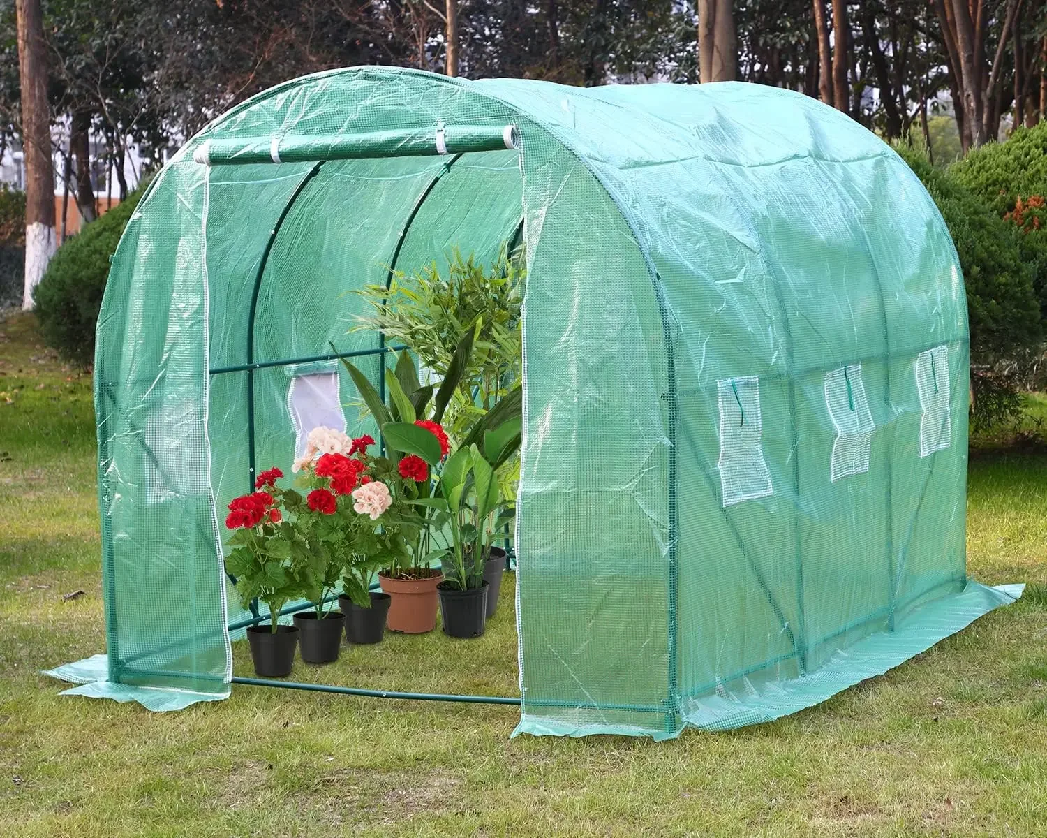 Greenhouse Walk-in Green House Kit with Observation Windows for Outdoor Plants Growing, for Outside