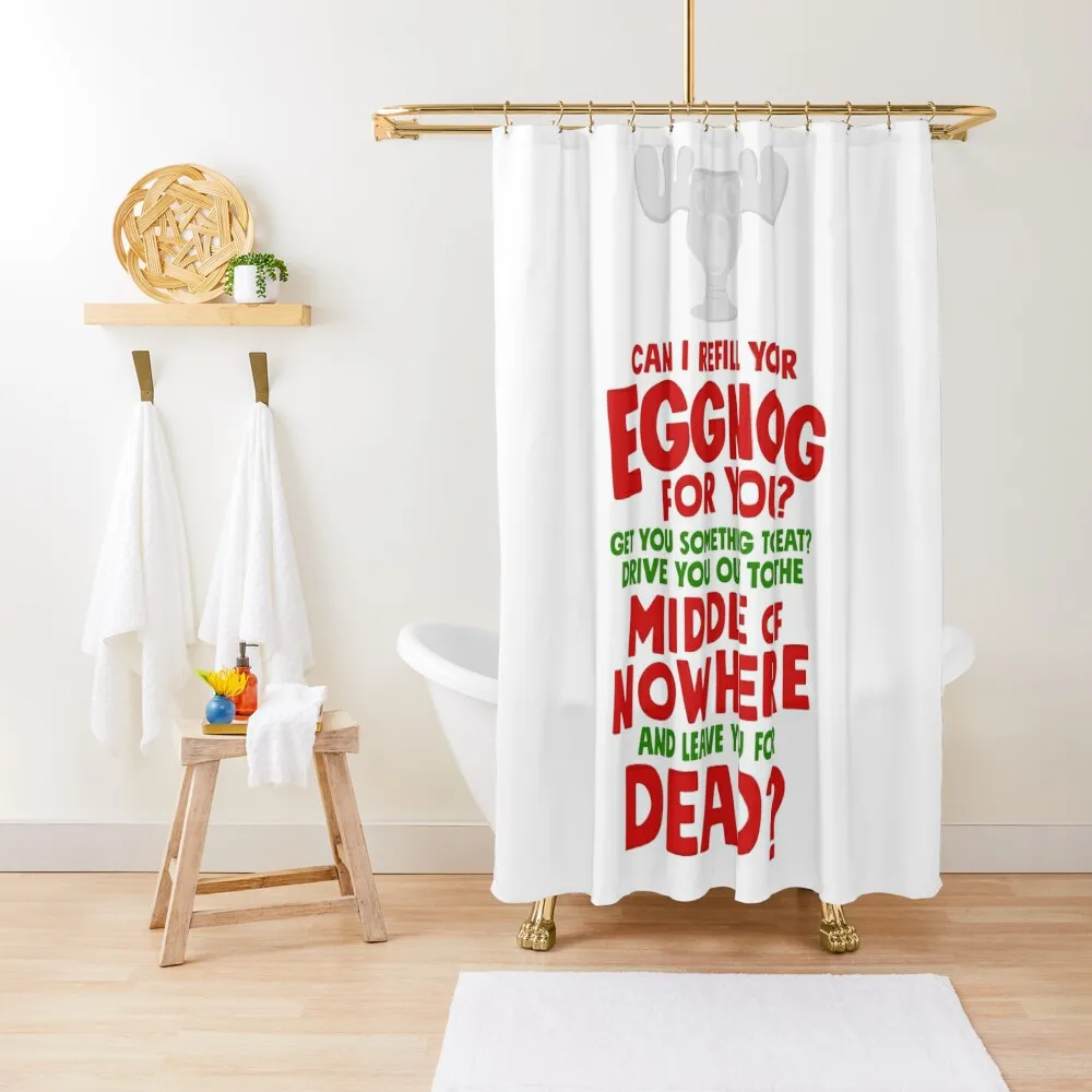 Refill Your Egg Nog Shower Curtain Bathroom Showers Funny Shower Curtain