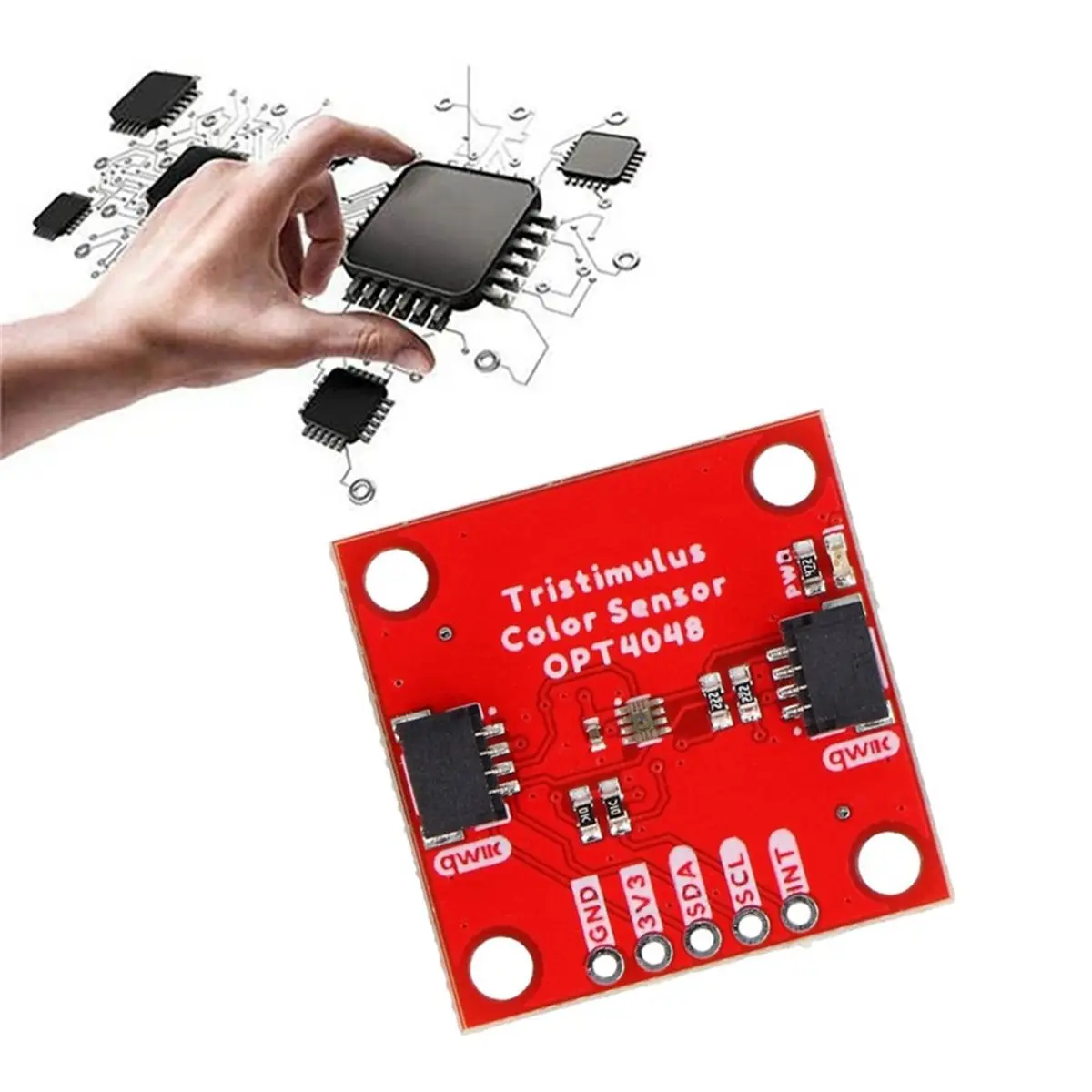 update. OPT4048 Tristimulus Color Sensor X Y Z Color Coordinates+Illuminance Qwiic Module SEN-22638