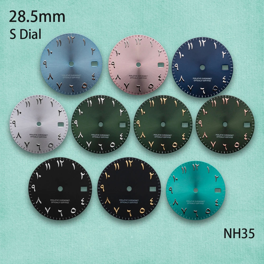 

28.5mm S Logo Arab Sunray Dial Fit NH35/NH36 Japanese Automatic Movement High-Quality Dial Watch Modification Accessories