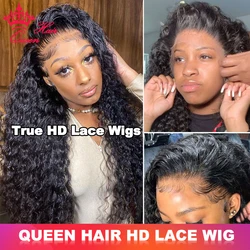 100% True HD Lace Deep Wave Wig 13x6 13x4 Lace Front Human Raw Hair Wigs Pre Plucked For Black Women Lace Wig Queen Hair Product