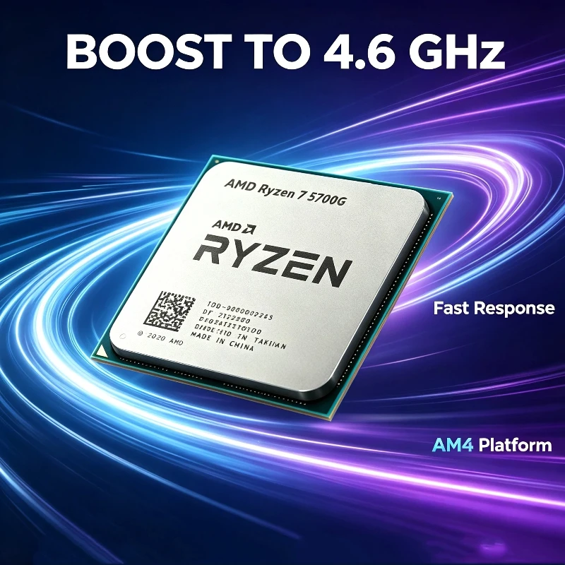 Ryzen 7 5700G AM4 Processor R7 5700G For Old AM4 Platform Upgrade 8 Core 16 Thread 4.6GHz 16MB L3 Cache Vega Graphics