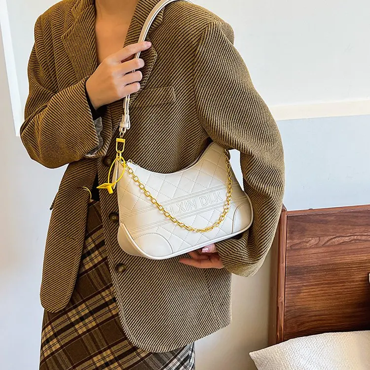 

Модная универсальная сумка-клатч 2026 года, высококачественная однотонная сумка-пельмень с цепочкой, женская сумка через плечо