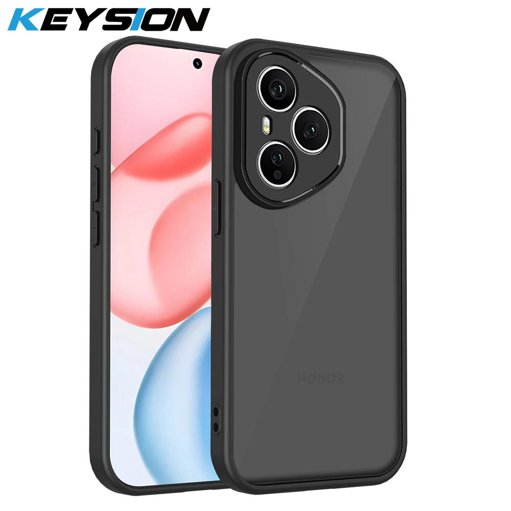 حافظة هاتف KEYSION سوداء شفافة غير لامعة لهاتف HONOR 400 Pro 5G من السيليكون + غطاء خلفي شفاف مقاوم للصدمات لهاتف Honor 400 Lite 5G #1