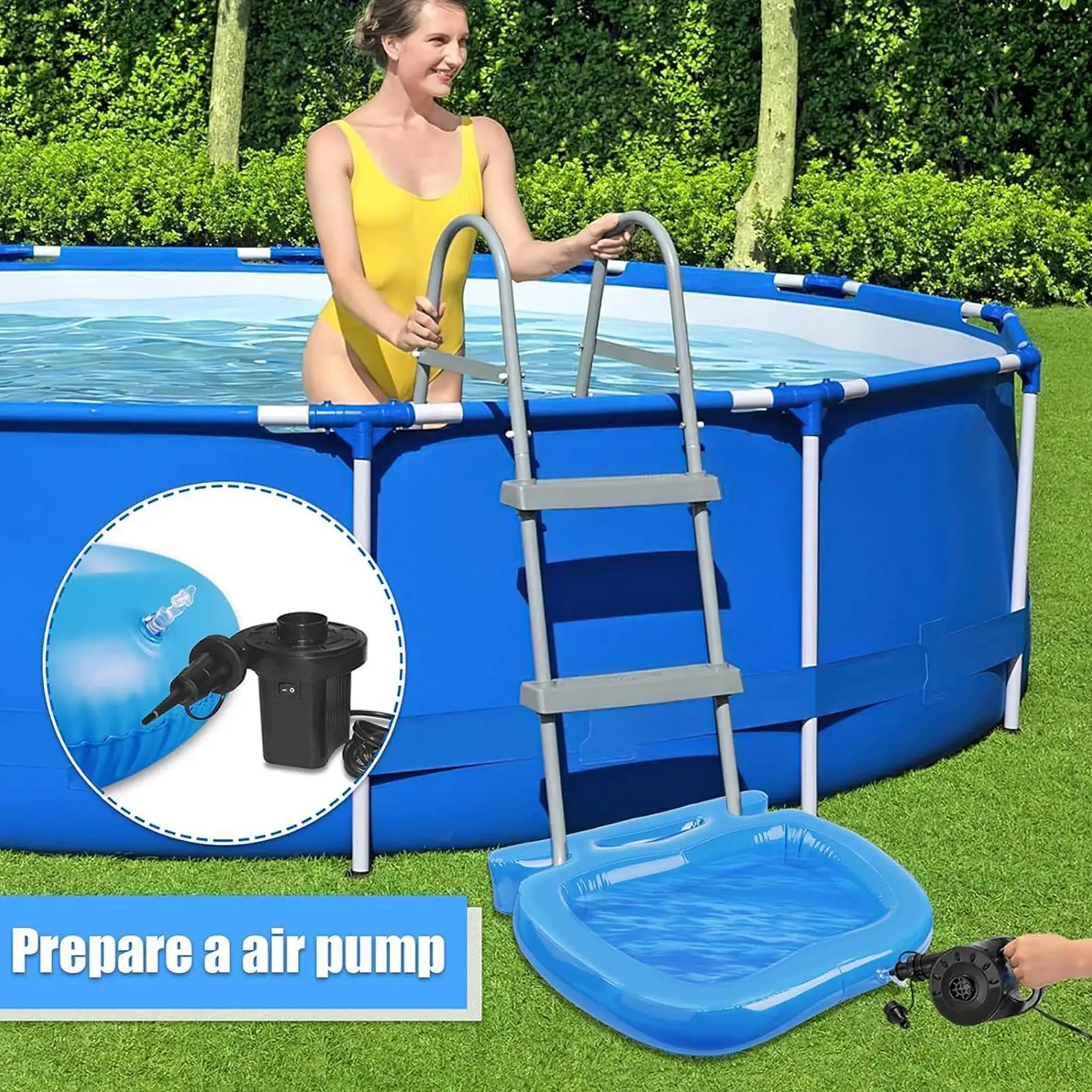 

Inflatable Foot Bath Portable Foot Bath Foot Soaking Bath Basin To Clean Feet Entry Ladder PVC Foot Baths For Pools Accessories