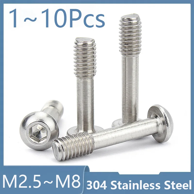 1~10Pcs 304 Stainless Steel Button Head Allen Locking Screw M2.5 M3 M4 M5 M6 M8 Half Thread Anti-Loosening Bolts Screws