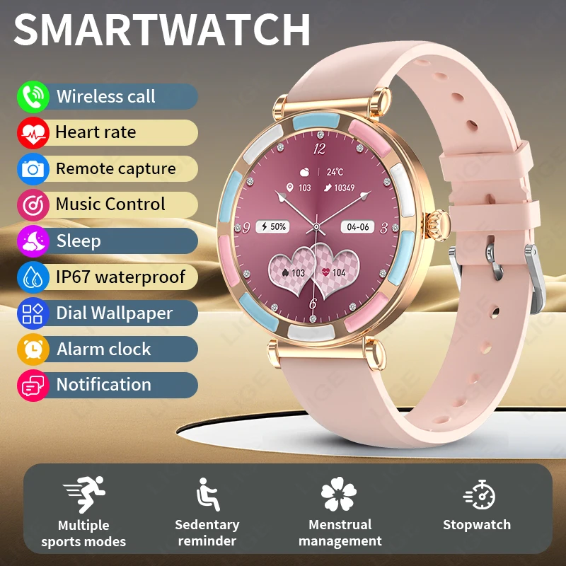 

Choice LIGE Smart Watch Women Blood Oxygen Heart Rate Monitoring Muitiple Sports mode Bluetooth Call 2025 New smart watch Women