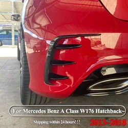 Estilo do carro para mercedes benz w176 a200 a250 a260 a45 amg 2013-2018 hatchback amortecedor traseiro spoiler divisor canards preto abs